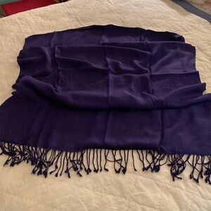 Large navy shawl, scarf or beach coverup.  Rayon